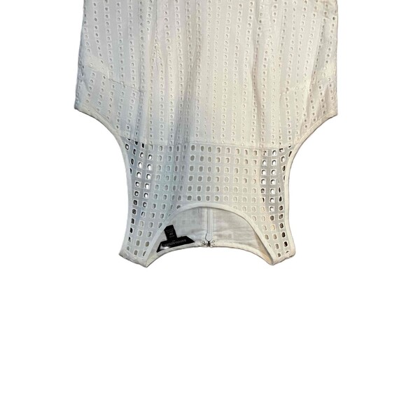 Banana Republic 0P White Eyelet Dress Sleeveless Petite Small preppy Beach Vacay - Picture 4 of 5